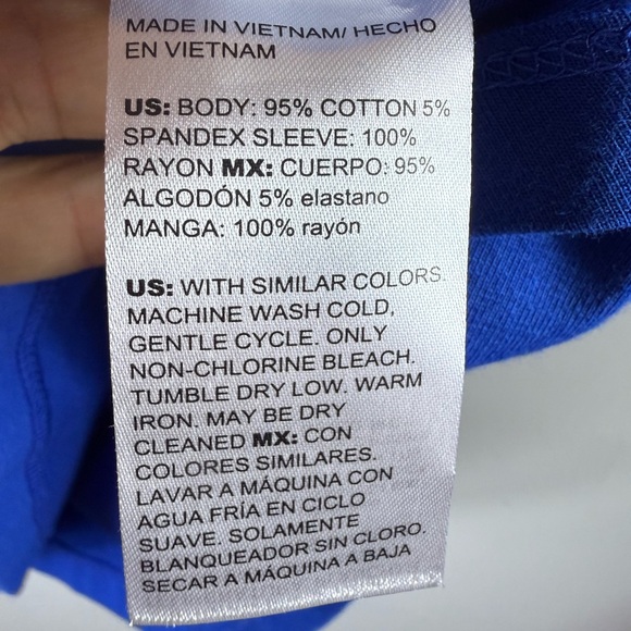 Chicos‎ Womens Blouse Blue NWT Size 2 V-Neck Gauze Flutter Sleeve Officewear - Picture 5 of 8